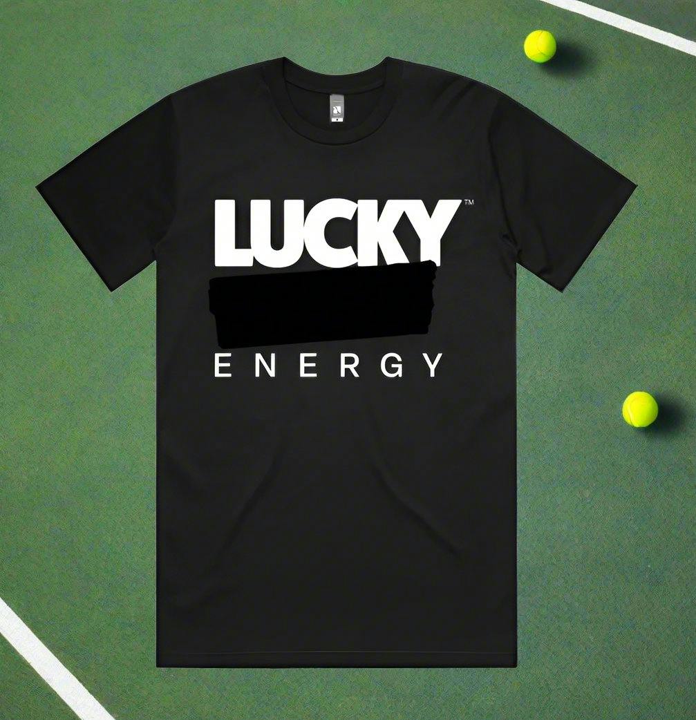 Can with label rendering of THE LUCKY ENERGY US OPEN TEE