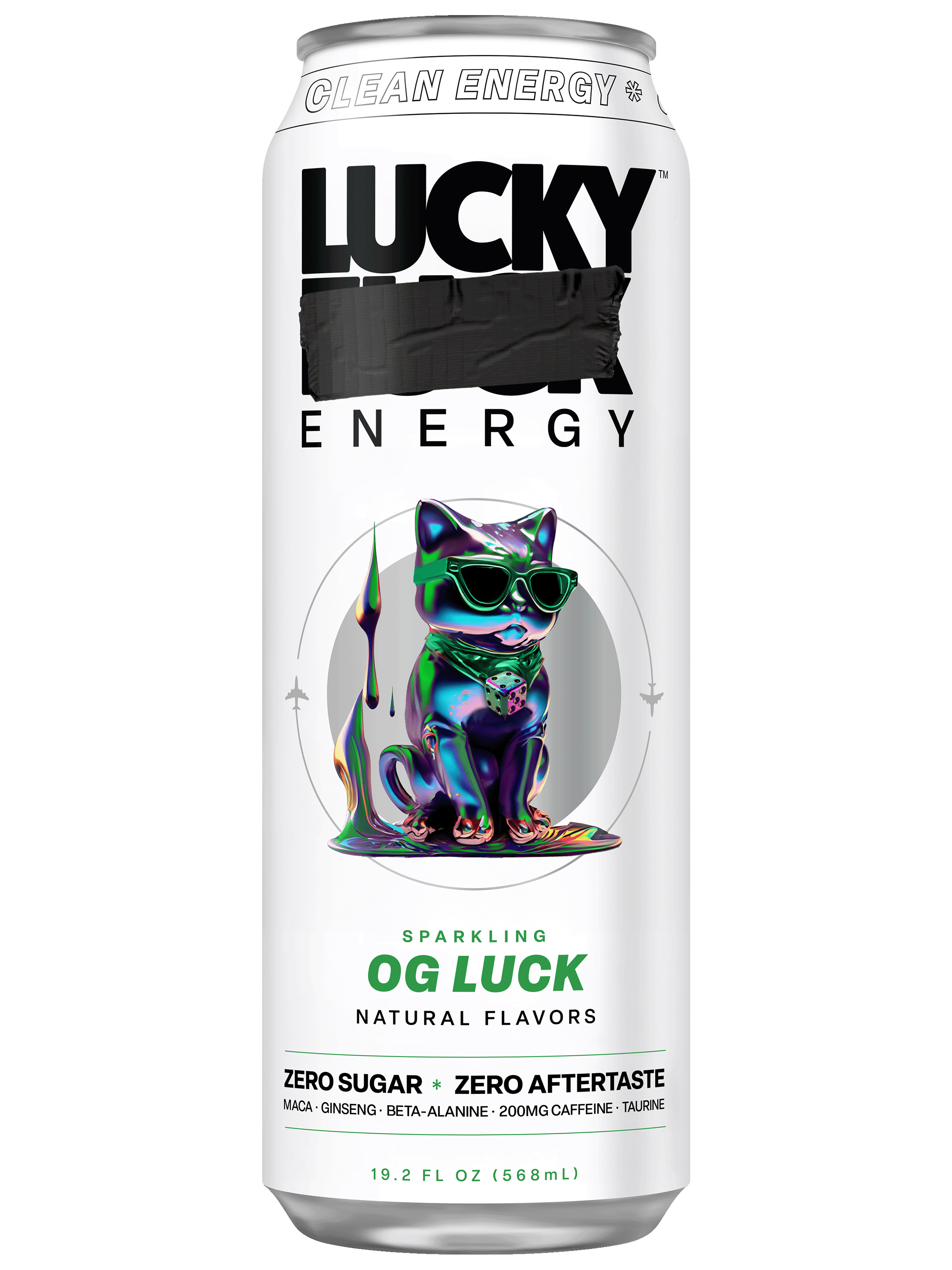 Can with label rendering of OG Luck